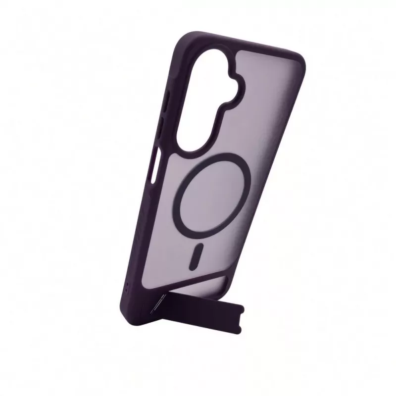 Capa MagSafe emborrachada com suporte Evelatus para Samsung Galaxy A17 4G / A17 5G roxa