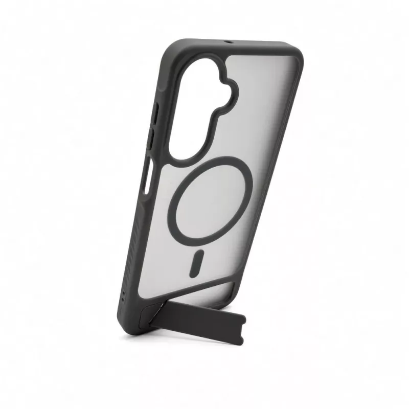 Capa MagSafe emborrachada com suporte Evelatus para Samsung Galaxy A17 4G / A17 5G cinzento fumado