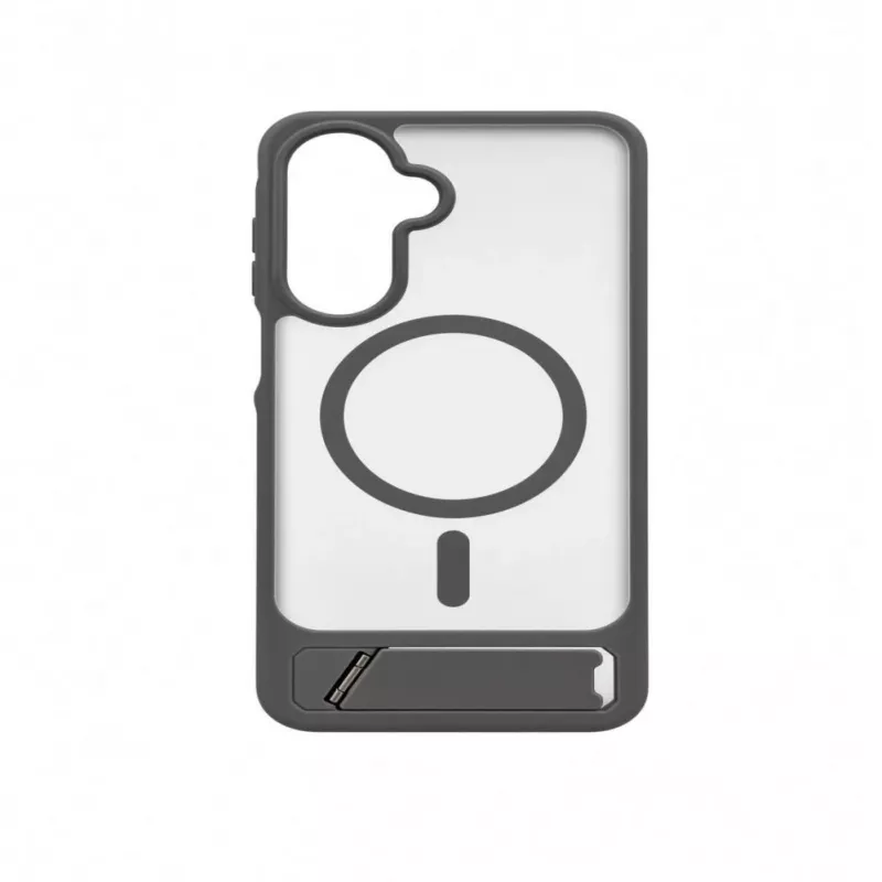 Capa MagSafe emborrachada com suporte Evelatus para Samsung Galaxy A17 4G / A17 5G cinzento fumado