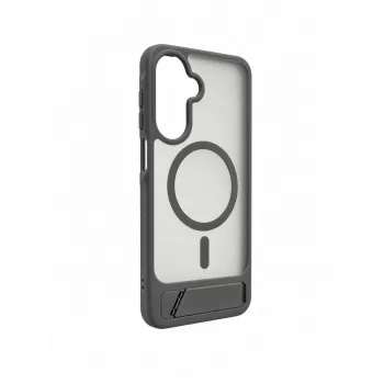 Capa MagSafe emborrachada com suporte Evelatus para Samsung Galaxy A17 4G / A17 5G cinzento fumado
