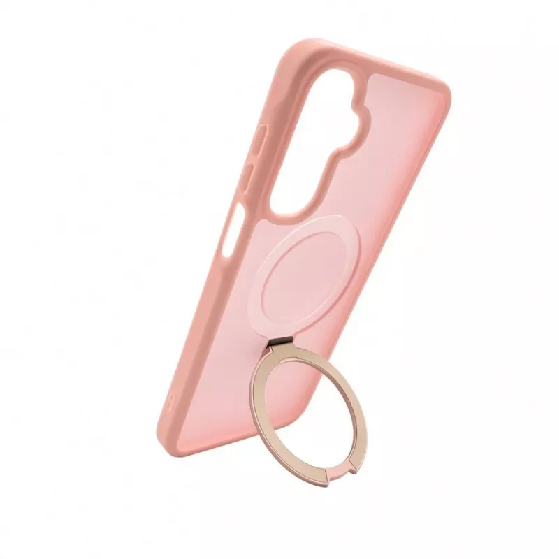 Capa de Proteção com MagSafe e Suporte Evelatus para Samsung Galaxy A17 4G / A17 5G Anel Mate Rosa Claro
