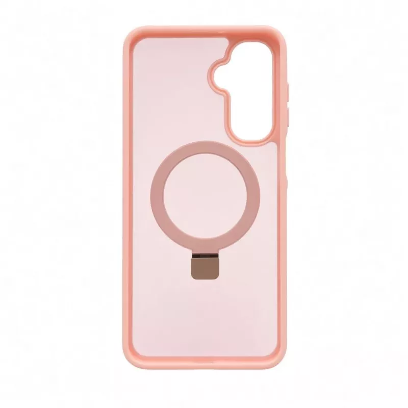 Capa de Proteção com MagSafe e Suporte Evelatus para Samsung Galaxy A17 4G / A17 5G Anel Mate Rosa Claro