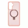Capa de Proteção com MagSafe e Suporte Evelatus para Samsung Galaxy A17 4G / A17 5G Anel Mate Rosa Claro