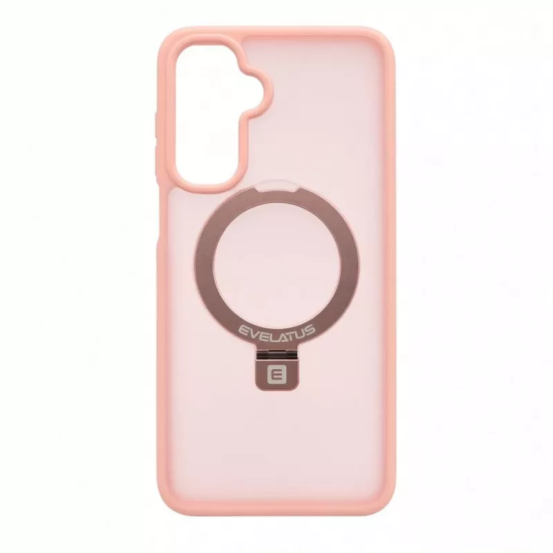 Capa de Proteção com MagSafe e Suporte Evelatus para Samsung Galaxy A17 4G / A17 5G Anel Mate Rosa Claro