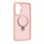 Capa de Proteção com MagSafe e Suporte Evelatus para Samsung Galaxy A17 4G / A17 5G Anel Mate Rosa Claro