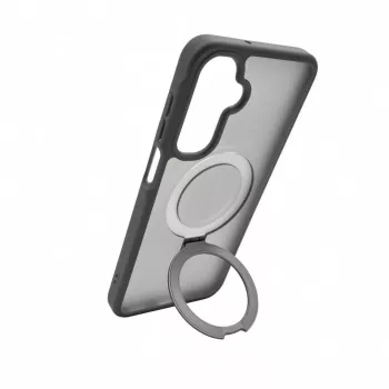 Evelatus Capa protetora para Samsung Galaxy A17 4G / A17 5G com MagSafe e suporte, anel mate cinzento-fumo