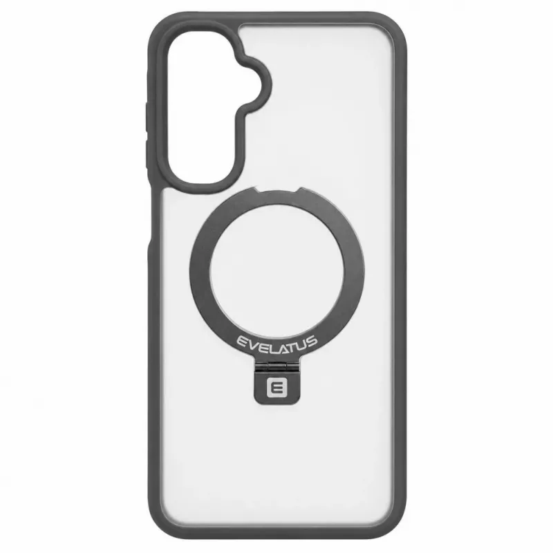 Evelatus Capa protetora para Samsung Galaxy A17 4G / A17 5G com MagSafe e suporte, anel mate cinzento-fumo