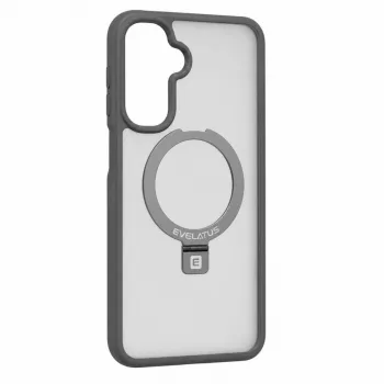 Evelatus Capa protetora para Samsung Galaxy A17 4G / A17 5G com MagSafe e suporte, anel mate cinzento-fumo