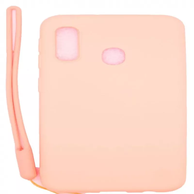 Evelatus Capa de Silicone Soft Touch com Cordão para Samsung Galaxy A20e Rosa