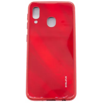 Proteção de ecrã de vidro temperado com efeito de ondas e galvanoplastia total Evelatus para Samsung Galaxy A20e vermelho