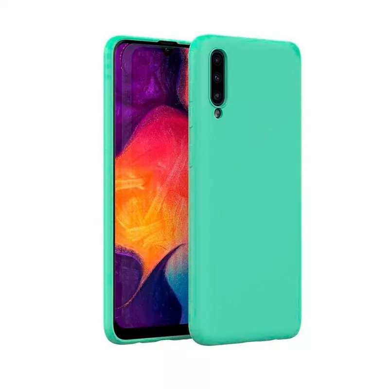 Capa de silicone nano Evelatus para Samsung Galaxy A30s/A50/A50s Soft Touch TPU menta