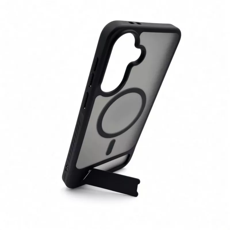Evelatus Capa MagSafe emborrachada com suporte para Samsung Galaxy A37 / A36 preta