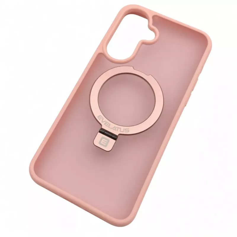 Capa Evelatus Shield com MagSafe e suporte para Samsung Galaxy A37 / A36, mate, rosa claro