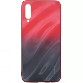 Evelatus Samsung Galaxy A50 capa de vidro temperado Water Ripple Full Color Electroplating gradiente vermelho-preto