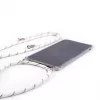Evelatus Capa com Cordão Listras Brancas para Samsung Galaxy A50s Transparente