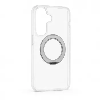 Evelatus Capa híbrida com MagSafe PC+TPU 360 suporte metálico para Samsung Galaxy A57 transparente