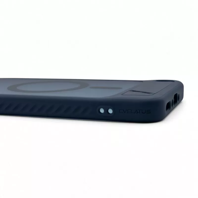 Evelatus Capa MagSafe emborrachada com suporte para Samsung Galaxy A57 azul-marinho