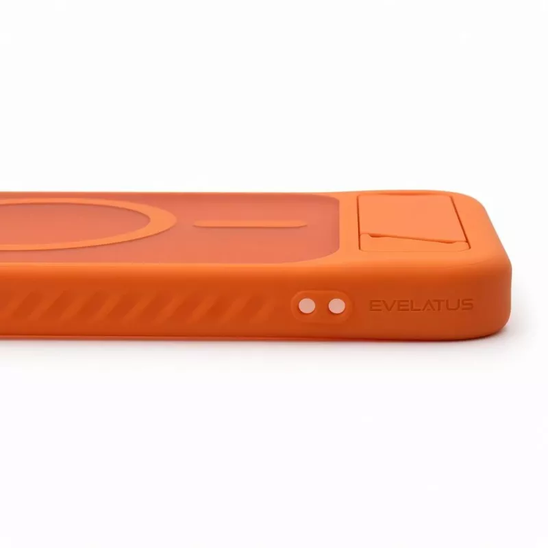 Evelatus Capa emborrachada com MagSafe e suporte para Samsung Galaxy A57, laranja