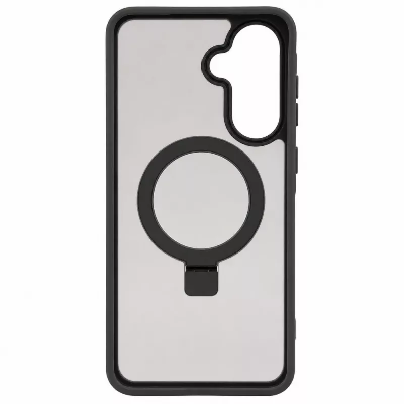 Capa Evelatus Shield com MagSafe e suporte para Samsung Galaxy A57, anel mate, cinzento fumo