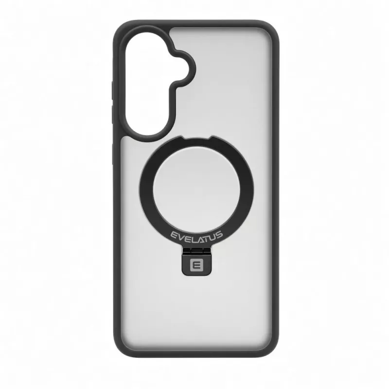 Capa Evelatus Shield com MagSafe e suporte para Samsung Galaxy A57, anel mate, cinzento fumo