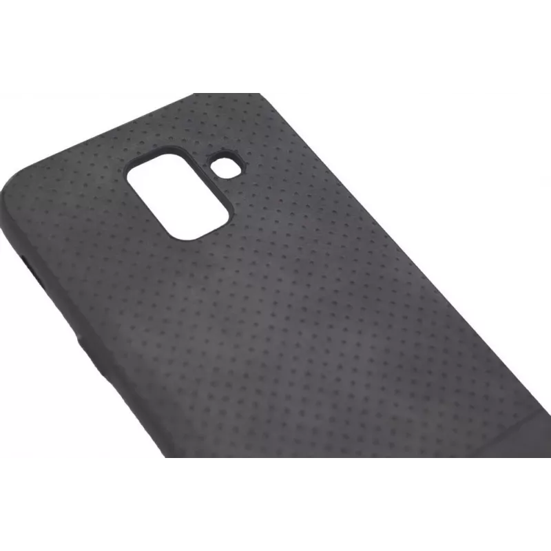 Capa TPU Evelatus Samsung Galaxy A6 2018 com placa metálica para suporte magnético de telemóvel preta