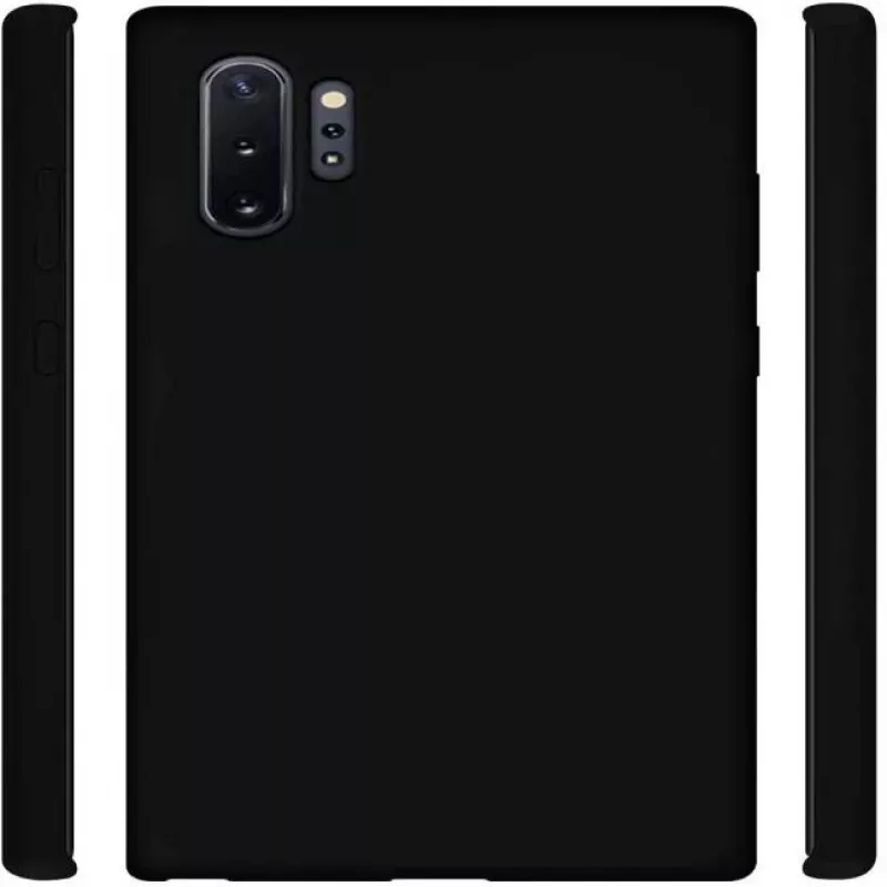 Evelatus Capa de silicone Premium Soft Touch preta para Samsung Galaxy Note 10 Plus