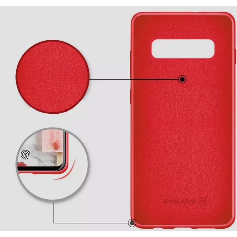 Capa Evelatus Nano Silicone Soft Touch TPU vermelha para Samsung Galaxy S10