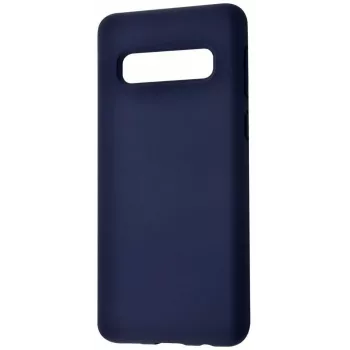 Capa de silicone Evelatus Samsung Galaxy S10 Plus Premium Soft Touch azul-meia-noite