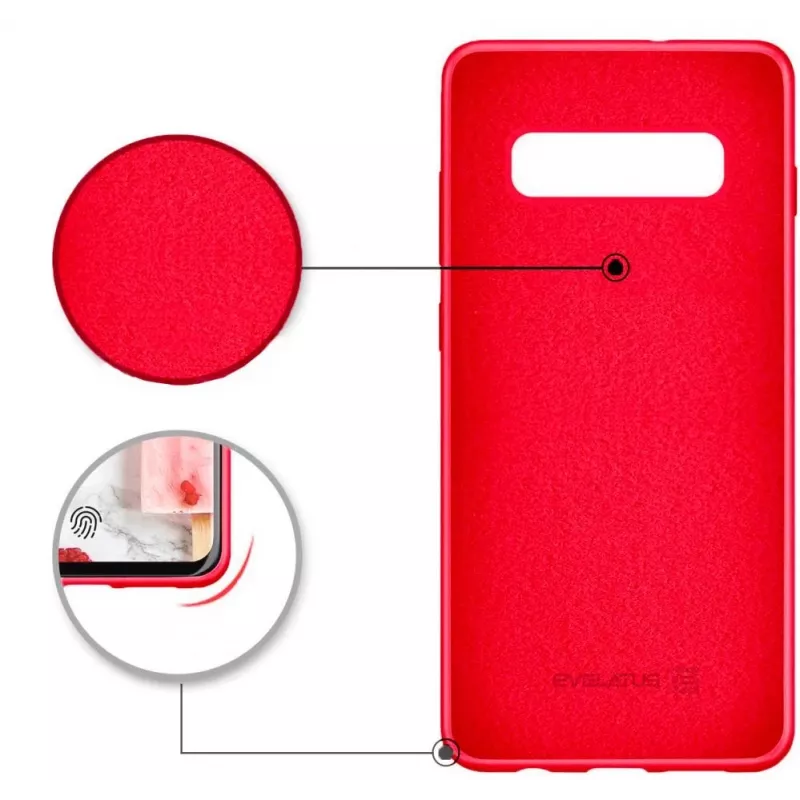 Capa de silicone macia Evelatus para Samsung Galaxy S10 Plus Vermelha