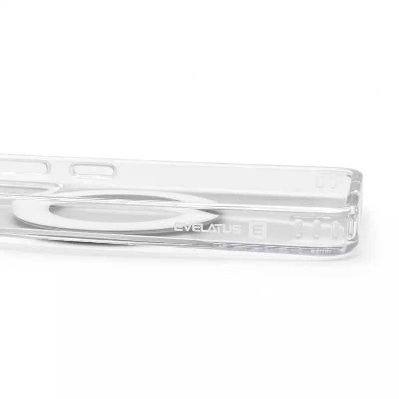 Evelatus Capa híbrida com MagSafe PC+TPU para Samsung Galaxy S26 com suporte metálico 360 transparente