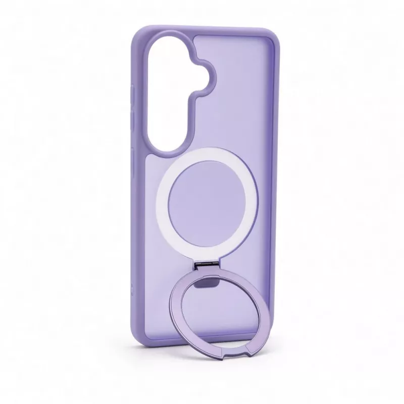 Capa Evelatus Samsung Galaxy S26 Shield com MagSafe e suporte, anel mate, lilás lavanda