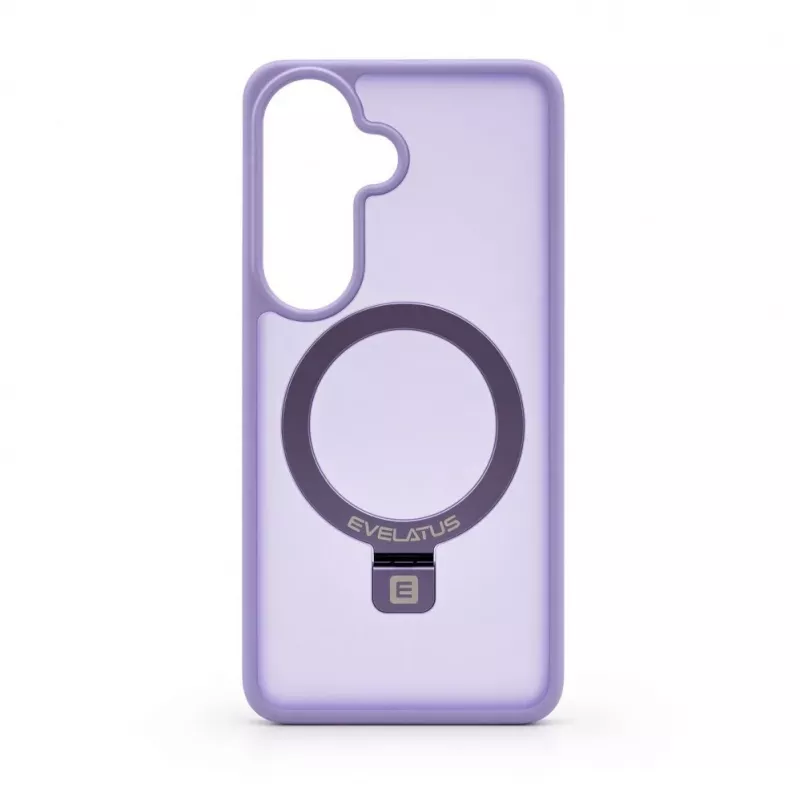 Capa Evelatus Samsung Galaxy S26 Shield com MagSafe e suporte, anel mate, lilás lavanda