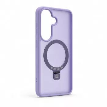 Capa Evelatus Samsung Galaxy S26 Shield com MagSafe e suporte, anel mate, lilás lavanda