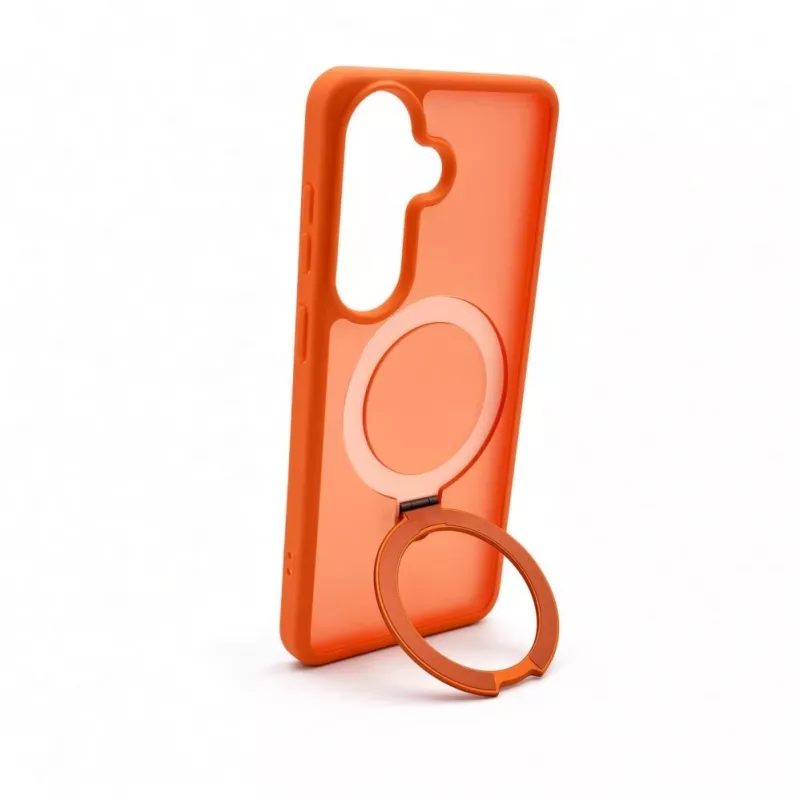 Evelatus Capa Shield com MagSafe e suporte, anel mate, para Samsung Galaxy S26, laranja