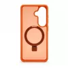 Evelatus Capa Shield com MagSafe e suporte, anel mate, para Samsung Galaxy S26, laranja