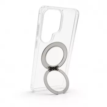 Evelatus Capa híbrida com MagSafe PC+TPU e suporte metálico 360 para Samsung Galaxy S26 Ultra, transparente