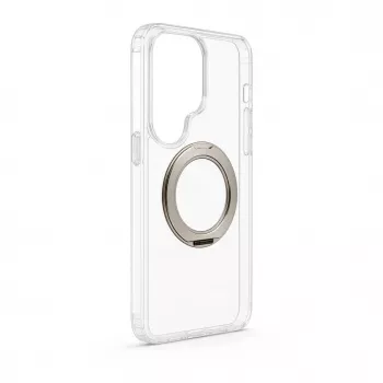 Evelatus Capa híbrida com MagSafe PC+TPU e suporte metálico 360 para Samsung Galaxy S26 Ultra, transparente