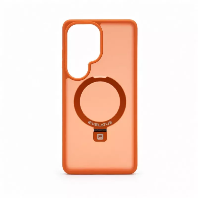 Capa Evelatus Shield para Samsung Galaxy S26 Ultra com MagSafe e Suporte Anel Mate Laranja