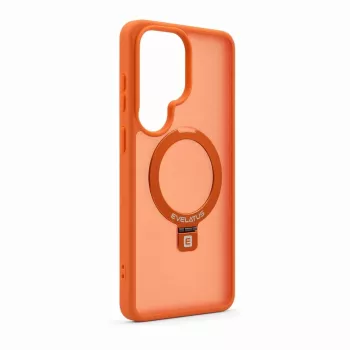 Capa Evelatus Shield para Samsung Galaxy S26 Ultra com MagSafe e Suporte Anel Mate Laranja
