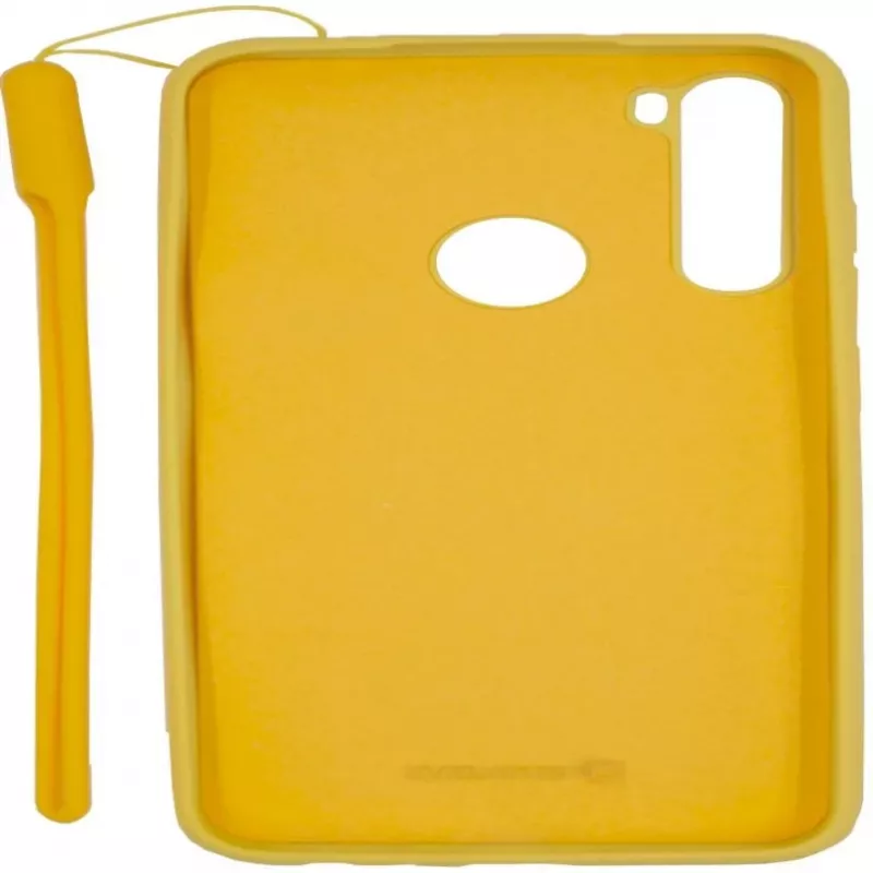 Evelatus Capa de silicone Soft Touch com alça para Xiaomi Redmi Note 8 / Redmi Note 8 2021 - amarelo