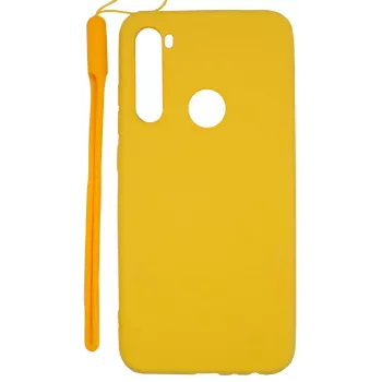Evelatus Capa de silicone Soft Touch com alça para Xiaomi Redmi Note 8 / Redmi Note 8 2021 - amarelo