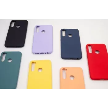 Capa de silicone Soft Touch com fita Evelatus para Xiaomi Redmi Note 8 / Redmi Note 8 2021 - azul