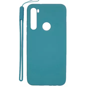 Capa de silicone Soft Touch com fita Evelatus para Xiaomi Redmi Note 8 / Redmi Note 8 2021 - azul