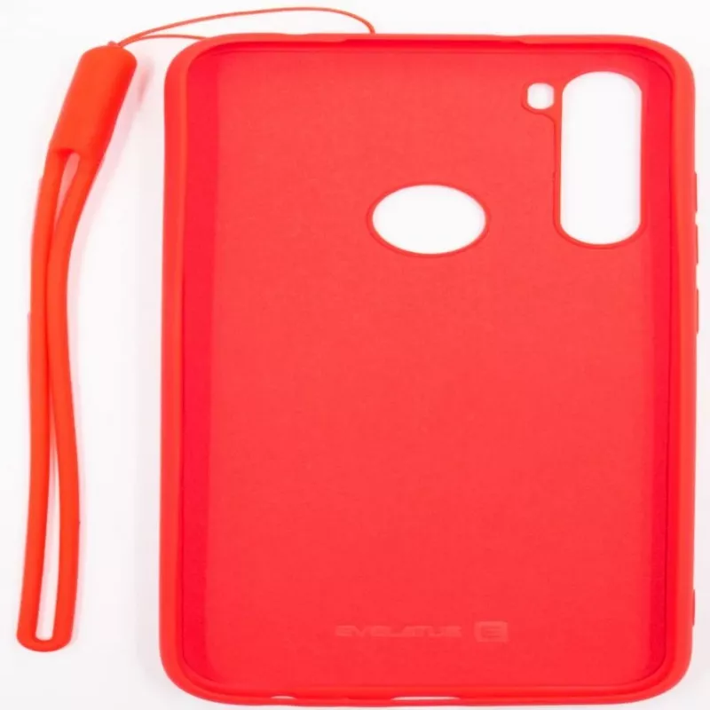 Capa de silicone Soft Touch Evelatus com fita para Xiaomi Redmi Note 8 / Redmi Note 8 2021 - vermelha