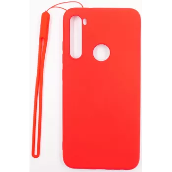 Capa de silicone Soft Touch Evelatus com fita para Xiaomi Redmi Note 8 / Redmi Note 8 2021 - vermelha