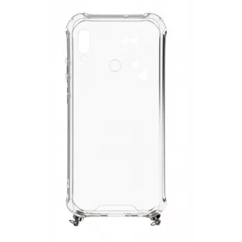 Evelatus Xiaomi Redmi 7 silicone transparente com cordão TPU prateado