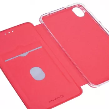 Capa tipo livro Evelatus para Xiaomi Redmi 7A vermelho-vinho