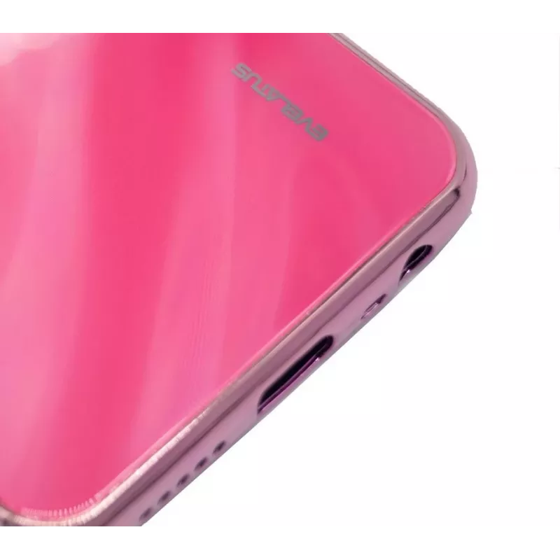 Capa em vidro temperado anti-explosão com efeito de ondulação de água e gradiente de cor Evelatus para Xiaomi Redmi 8 gradiente amarelo-rosa