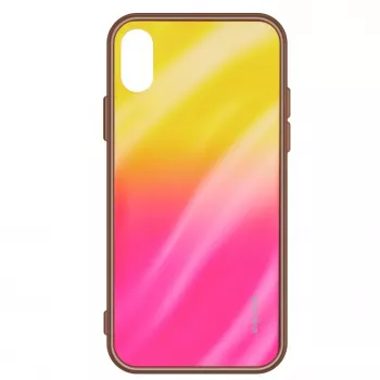 Evelatus capa para Xiaomi Redmi Note 8 Pro em vidro temperado anti-explosão com efeito de ondulação gradiente amarelo-rosa