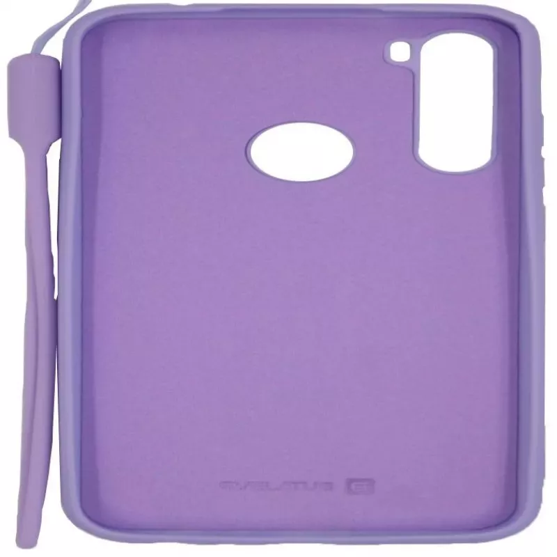 Evelatus Capa de silicone Soft Touch com alça para Xiaomi Redmi Note 8 / Redmi Note 8 2021 roxa